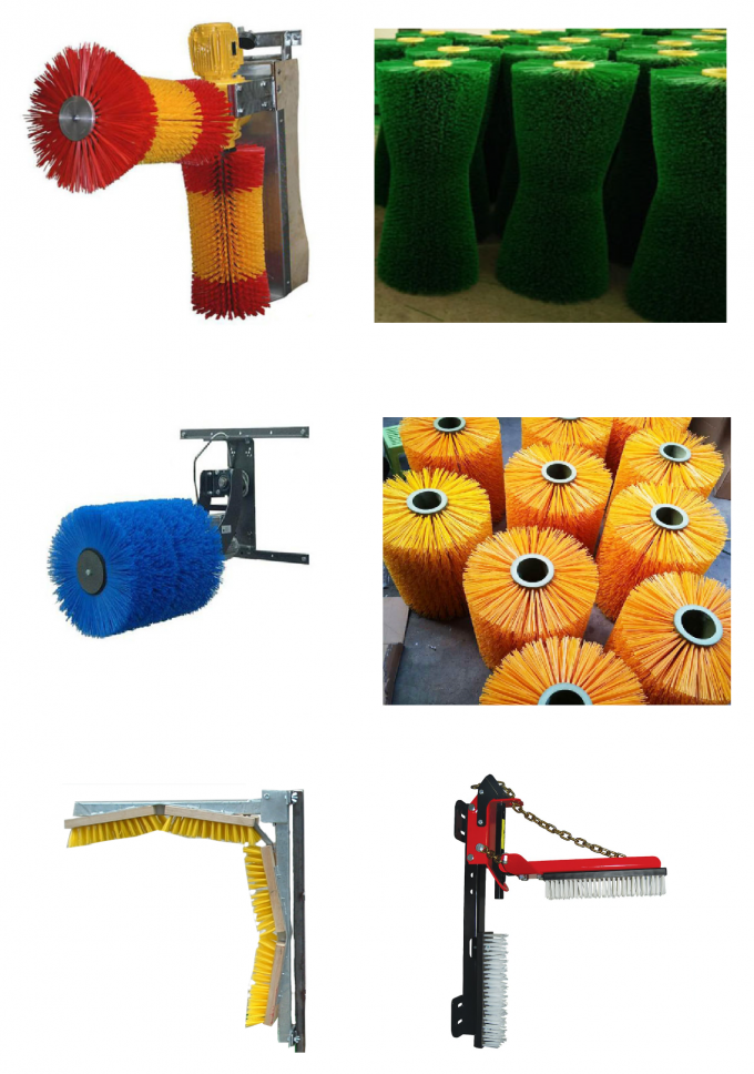 ブラシを傷付けている快適な動物飼育牛は回転式牛青にブラシをかけます