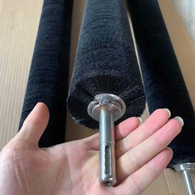 Soft Black Nylon PA6 Bristle Spiral Roller Coil Brush With Custom Size