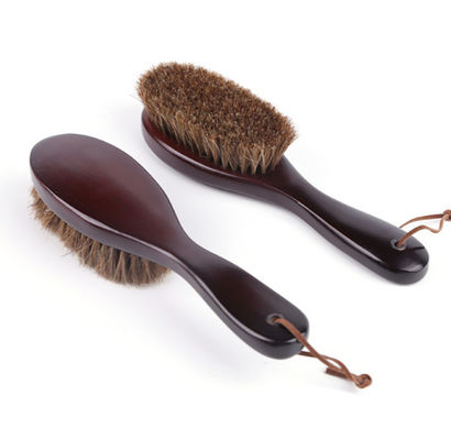 Brown Curved Wave Brush Long Handle for Daily Life Clothes Tool Brush,Wooden Horsehair Brush