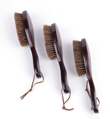 Brown Curved Wave Brush Long Handle for Daily Life Clothes Tool Brush,Wooden Horsehair Brush